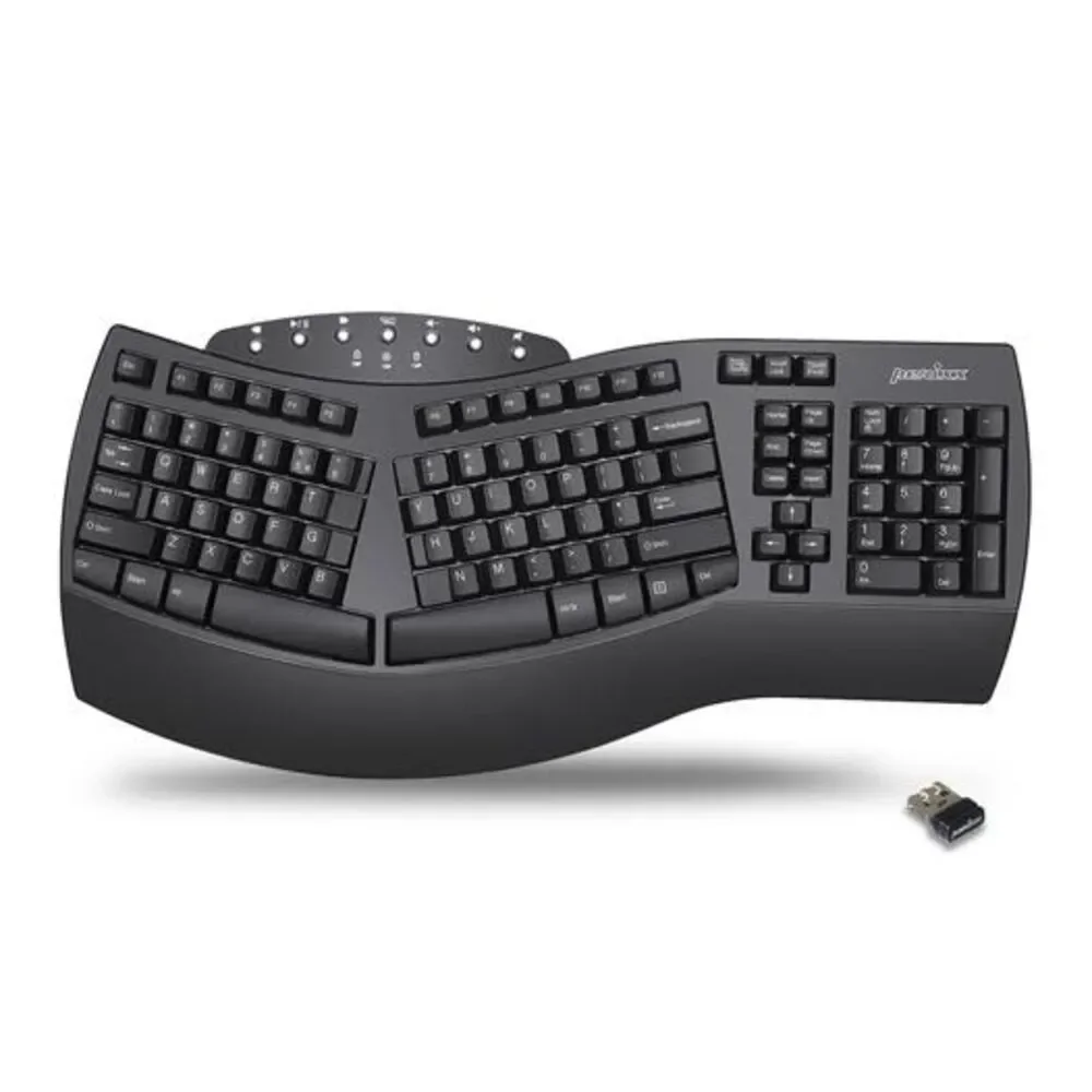 Perixx PERIBOARD-612B Wireless Ergonomic Split Keyboard Bluetooth 2.4G Black